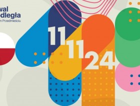 Grafika promująca Festiwal Niepodległa na Krakowskim Przedmieściu