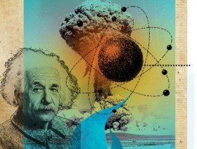 Obraz z portretem Alberta Einsteina