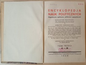 Strona tytułowa Encyklopedji nauk politycznych